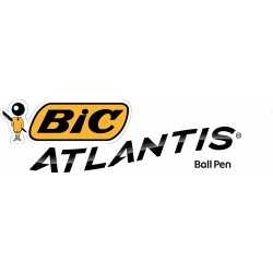 BIC Atlantis Ultra Comfort Druckkugelschreiber, verschiedene Schaftfarben, mittlere Spitze (1,0 mm), Schwarz