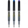 PILOT Precise Varsity Füllfederhalter, vorgefüllt, Edelstahlfeder mit mittlerer Spitze, schwarze/blaue/violette Tinte, 3er-Pack (90022)