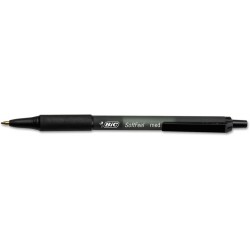 BIC SCSM11BK Druckkugelschreiber mit Soft-Feel, schwarze Tinte, 1 mm, mittel, Dutzend