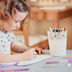 NUOBESTY 6-teiliger Diamant-Stift mit großem Kristall, einziehbarer Bling-Metall-Kugelschreiber mit Strasssteinen, schwarze Tintenstifte, Edelstein-Signierstifte für Hochzeit, Büro, Schule