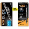 BIC Glide Bold Black Kugelschreiber, dicke Spitze (1,6 mm), 12er-Packung, Druckkugelschreiber mit komfortablem, vollem Griff