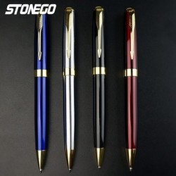 STONEGO Metall-Kugelschreiber, schwarze Tinte, mittlere Spitze, 1,0 mm, sanftes Schreiben, einziehbarer Kugelschreiber, Geschäftsgeschenk-Stifte, Unterschriften-Stift für Männer, Frauen, Büro, Führungskräfte, Premium-Metall-Stifte (schwarz)