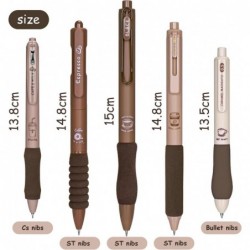 EVURU 5-teiliges süßes Kaffeestifte-Set, schnelltrocknender Gel-Tintenstift, Druckstift, 0,5 mm feine Feder, schwarze Tinte, glatter Schreibstift, tolles Geschenk für Büro- und Schulbedarf für Jungen und Mädchen (braun)