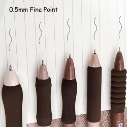 EVURU 5-teiliges süßes Kaffeestifte-Set, schnelltrocknender Gel-Tintenstift, Druckstift, 0,5 mm feine Feder, schwarze Tinte, glatter Schreibstift, tolles Geschenk für Büro- und Schulbedarf für Jungen und Mädchen (braun)