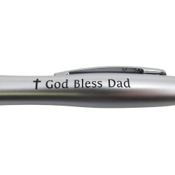 Needzo Tintenstift mit sentimentaler religiöser Gravur „God Bless Dad“ und bequemem Gummigriff, Bürobedarf für Männer, besondere Geschenke für Väter, 3er-Pack