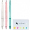 monoc Pilot Acroball T-Serie, Druckkugelschreiber, 0,3 mm schwarze Tinte, 3 Gehäusefarben (natürliche Farbe), Haftnotiz-Set (Japan-Import)