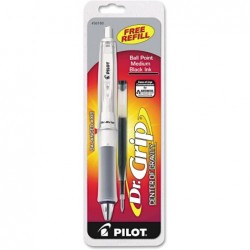 Pilot 36180 Dr. Grip Center of Gravity Druckkugelschreiber, grauer Griff/schwarze Tinte, 1 mm