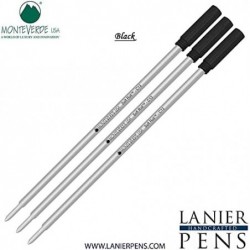 Lanier Kombipack – 3er-Pack – Monteverde® Soft Roll™ Kugelschreiber C13 Paste Ink Refill, kompatibel mit den meisten Cross® Style Kugelschreibern – Schwarz (mittlere Spitze 0,7 mm)