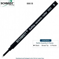 Schmidt 888 Sicherheits-Tintenrollermine aus Keramik, schwarze Tinte (breite Spitze 1,00 mm), 6 Stück