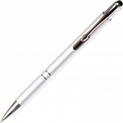 Silberner JJ-Kugelschreiber mit Stylus, schwarze Tintenmine, mittlere Spitze