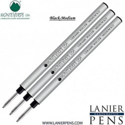 Lanier Kombipack – 3er-Pack – Monteverde® Keramik-Rollerball K23-Geltintenmine ohne Kappe, kompatibel mit den meisten Rollerball-Stiften im Pelikan®-Stil – Schwarz (mittlere Spitze 0,7 mm)