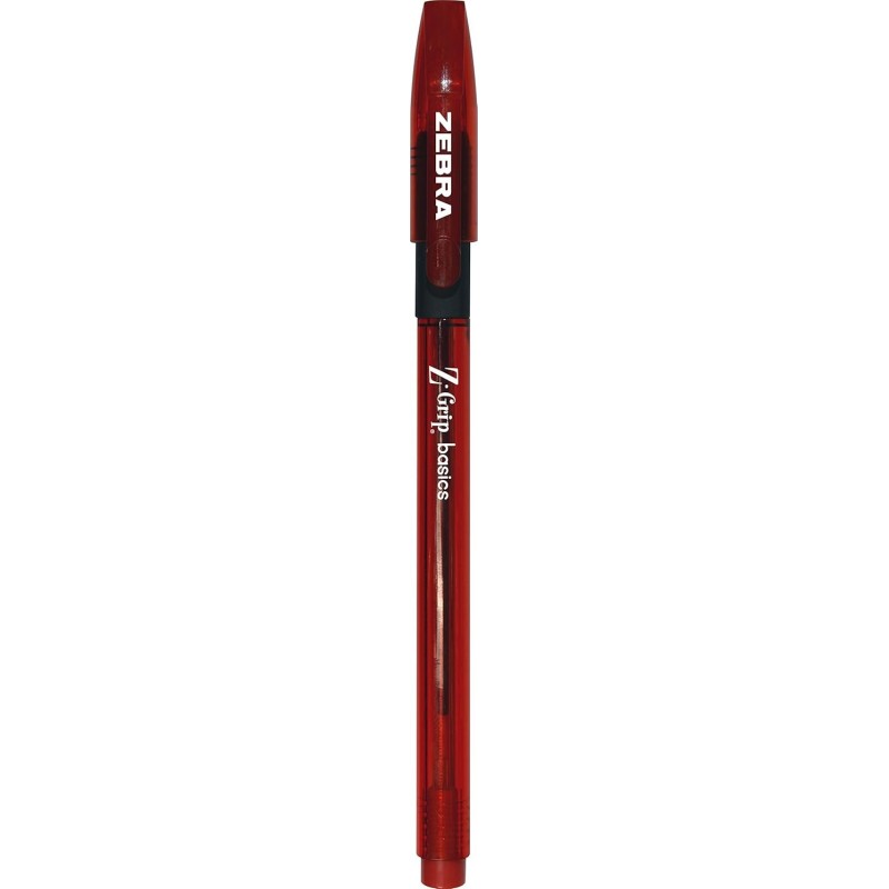 Zebra Pen Z-Grip Basics Stick Pen, mittlere Spitze, 1,0 mm, rote Tinte, 12 Stück