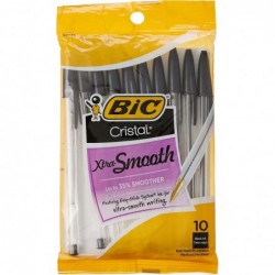 BIC Cristal Stic Medium Kugelschreiber, Schwarz, 10 Stück (2er-Pack)