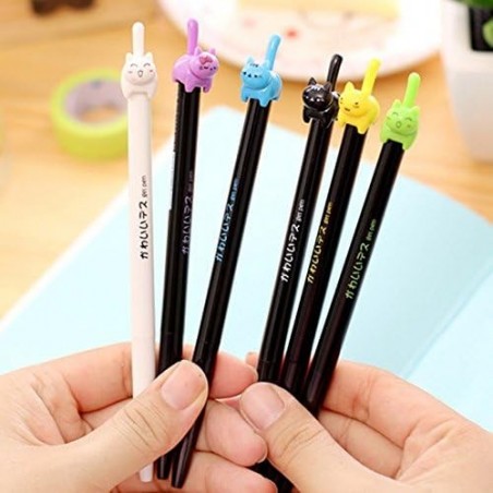 8 Stück süßer Gelstift mit Katzenmotiv, schwarze Gel-Tintenstifte, mittelgroße Katzenstifte – Kawaii-Gelstift mit Katzenmotiv, einzigartige Schreibstifte, süße Schreibwarenstifte für Mädchen – Katzenstifte für Katzenliebhaber, Jungen und Mädchen, Schulkugelschreiber mit Katze