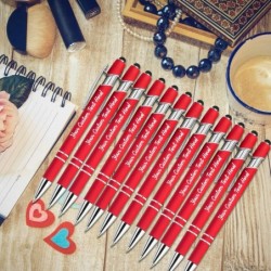 Amlion Custom Pens Personalisiert Großpackung, Individuelle Kugelschreiber mit Stylus, Namensnachricht, Logogravur, Geschenk für Weihnachten, Hochzeit, Geschäft, Schulabschluss - 12, 24, 48, 96 Stück, schwarze Tinte