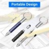 Zonon 4 Stück 6-in-1 Multitool Tech Tool Pen Schlüsselanhänger Schraubendreher Stift mit Lineal, Zweikopf-Kugelschreiberminen Metallwerkzeugstift für Büropersonal, Bauarbeiter, Rot, Gelb, Blau, Schwarz