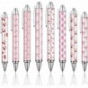 8 Stück Coquette-Bogen-Kugelschreiber, rosa Schleifenstifte, einziehbare dekorative Stifte, 0,5 mm, schwarze Geltinte, Coquette-Ästhetikstifte für Tagebuch- und Bürobedarf.