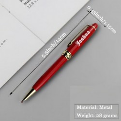 Personalisiertes Stift-Geschenkset, individueller Stift mit Namen, Metallstift mit kostenloser Gravur, Geschenke zum Schulabschluss, Jahrestag, Geburtstag, Weihnachten, einzigartige Geschenke für Männer und Frauen, schwarze Tinte. (Rot)