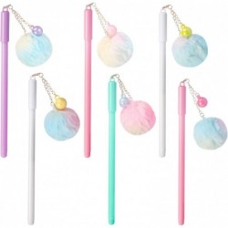 TPIVG Pom-Pom-Stift, 6 Stück flauschige Pompom-Kugelschreiber und Kartonstift, farbenfrohes Schreibwaren, süßer Stift in Einhorn-/Kronen-/Pink-/Häschenform, Geschenk für Kinder, Frauen und Kollegen, 0,5-mm-Spitze