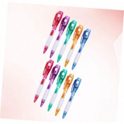 Ciieeo 10 Stück Taschenlampenstift, Druckkugelschreiber, Tintenstift-Nachfüllungen, Stift im Dunkeln, Leuchtstift, Nachtschreibwerkzeug, Füllfederhalter, schwarze Tinte, Kugelschreiber, Feinspitze, einzigartiger Bürostift