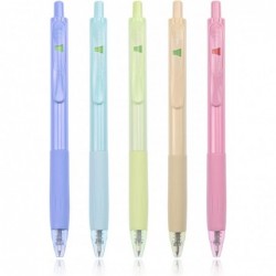 Terdey Gelschreiber-Set, süße Stifte, Kawaii-Schulbedarf, einziehbare Geltinte, schwarzer, neuartiger Neutralstift, stumm schaltender Kugelschreiber mit sanftem Schreiben für Schule, Zuhause, Büro, Schreiben, feine Spitze 0,5 mm (5 Stück)