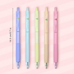 Terdey Gelschreiber-Set, süße Stifte, Kawaii-Schulbedarf, einziehbare Geltinte, schwarzer, neuartiger Neutralstift, stumm schaltender Kugelschreiber mit sanftem Schreiben für Schule, Zuhause, Büro, Schreiben, feine Spitze 0,5 mm (5 Stück)