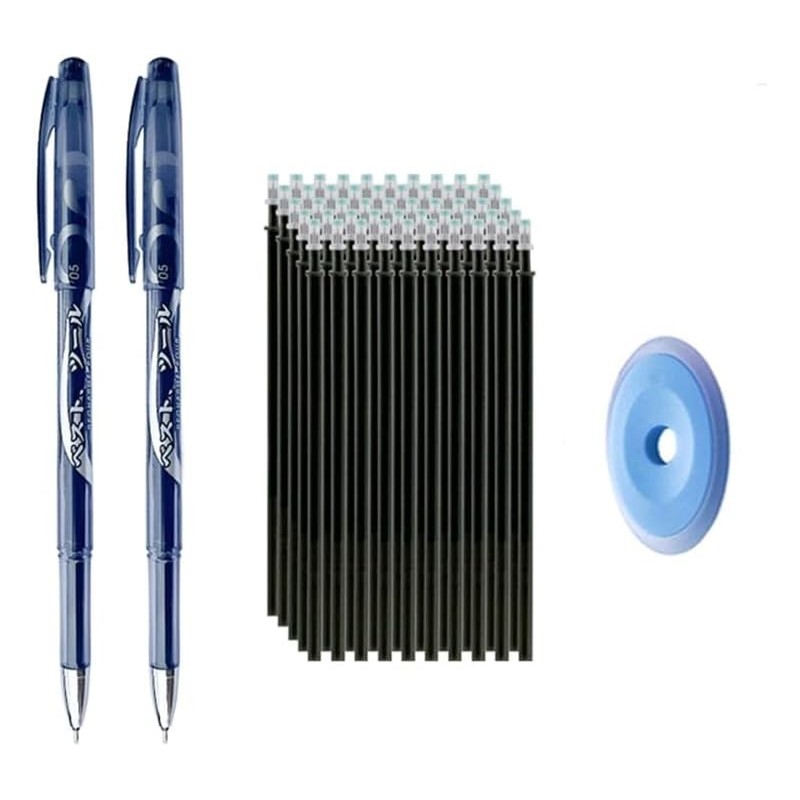 53-teiliges Set mit löschbaren Gel-Tintenstift-Minen, 0,5 mm, Schwarz, Blau, Magic, löschbarer Gelstift, abwaschbarer Griff, Schreibutensilien für Büro und Schule, japanisches Briefpapier (Schwarz)