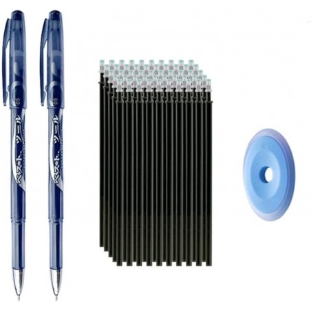 53-teiliges Set mit löschbaren Gel-Tintenstift-Minen, 0,5 mm, Schwarz, Blau, Magic, löschbarer Gelstift, abwaschbarer Griff, Schreibutensilien für Büro und Schule, japanisches Briefpapier (Schwarz)