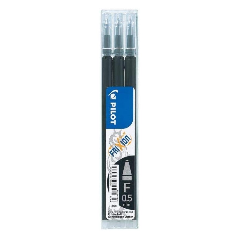 Pilot, Frixion Clicker Minen, Stärke 0,5 mm, 3er Pack, Schwarz (2276001F)