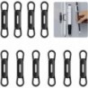 WALLFID 10er-Pack magnetische Stifthalter-Clips aus Silikon – ideal für Gel-Tintenstifte oder trocken abwischbare Marker, kompatibel mit Schreibtisch, Kühlschrank, Whiteboard, Klemmbrett – inkl. Magnetfolie (schwarz, 10er-Pack)