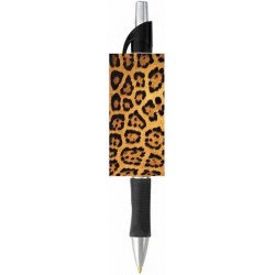 Stift mit Leoparden-Tiermuster – schwarze oder blaue Schreibtinte – Wildlife-Natur-Design – Schreibwarengeschenk – Büro-, Geschäfts- und Schulbedarf (SCHWARZE TINTE)