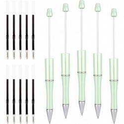 Cheriswelry 5 Stück Perlenstifte, Kunststoff-Perlenstift, schwarze Tinte, Kugelschreiber, DIY-Stifte, coole Stifte mit 10 Minen, 150 x 11,5 mm, für Schüler, Lehrer, Büro, Schule, Basteln