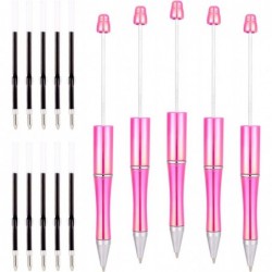 Cheriswelry 5-teiliges Perlenstift-Set, DIY-Personalisierter Stift, Kunststoff-Perlenstift, Kugelschreiber mit schwarzer Tinte und 10 Minen, 150 x 11,5 mm, für Schüler, Lehrer, Büro, Schulbedarf