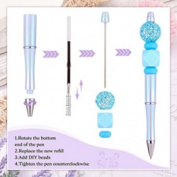 Cheriswelry 5-teiliges Perlenstift-Set, DIY-Personalisierter Stift, Kunststoff-Perlenstift, Kugelschreiber mit schwarzer Tinte und 10 Minen, 150 x 11,5 mm, für Schüler, Lehrer, Büro, Schulbedarf