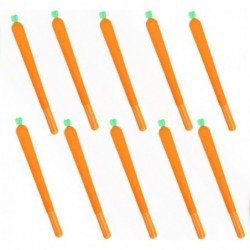 10 Stück orangefarbener Gelschreiber für die Schule, kreativer klassischer süßer Gelschreiber zum reibungslosen Schreiben, lustige Karotte, 0,5 mm schwarzer Geltintenschreiber, Büro-/Schulbedarf, kreatives Geschenk