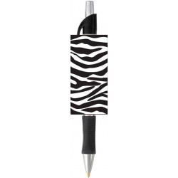 Stift mit Zebramuster – schwarze oder blaue Schreibtinte – Wildtier-Naturtier-Design – Schreibwarengeschenk – Büro-, Geschäfts- und Schulbedarf (SCHWARZE TINTE)