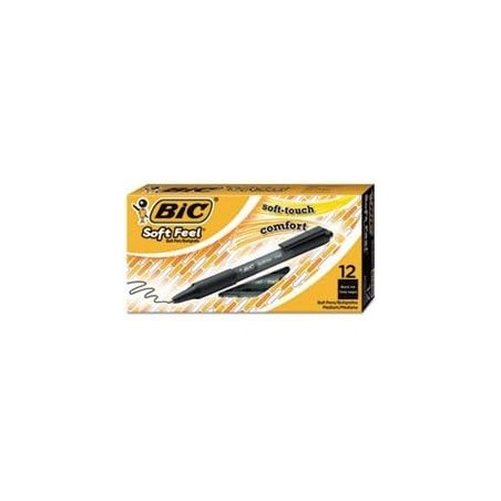 bic Soft Feel Druckkugelschreiber, schwarze Tinte, 1 mm, mittel, Dutzend