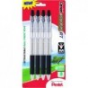 Pentel RSVP RT Neuer Druckkugelschreiber, mittlere Linie, schwarze Tinte, 4er-Pack (BK93BP4A)