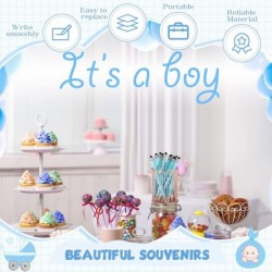 BBTO 12 Stück Babyparty-Stifte „It's a Boy/Girl“, Baby-Kugelschreiber, Kristallstift, Zitate-Stift, Touchscreen-Stylus-Spitze, einziehbarer schwarzer Tintenstift für Babyparty-Spiele, Gastgeschenke, Dekorationen (schöner Junge)