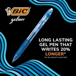 BIC Gelocity Original Black Gelstifte, mittlere Spitze (0,7 mm), 12er-Packung, einziehbare Gelstifte mit bequemem Griff