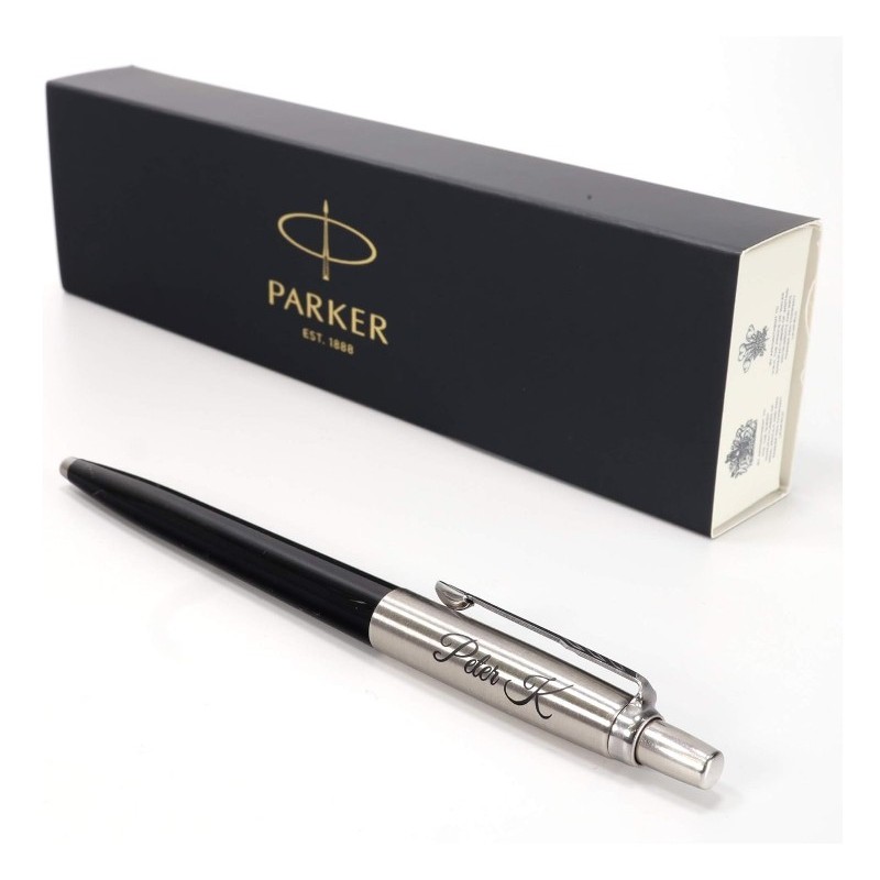 Personalisierter Parker Jotter Kugelschreiber Stift Geschenkbox,Schwarz