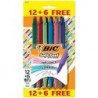 BIC Soft Feel Druckkugelschreiber, Soft-Touch-Komfortgriff, mittlere Spitze, 1,0 mm, 8 verschiedene Farben, 12+6er-Pack