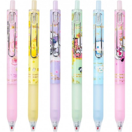 oneZHI 6 Stück Kawaii-Kugelschreiber, 0,5 mm, Anime-Gel-Tintenstift, schwarzes Kätzchen, Geschenke, Melodie, Cartoon, süßes Schulbedarfsset für Kinder, Teenager, Mädchen, Frauen