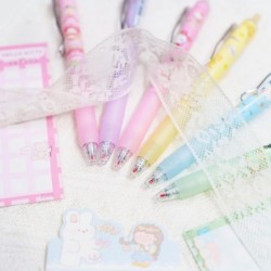 oneZHI 6 Stück Kawaii-Kugelschreiber, 0,5 mm, Anime-Gel-Tintenstift, schwarzes Kätzchen, Geschenke, Melodie, Cartoon, süßes Schulbedarfsset für Kinder, Teenager, Mädchen, Frauen