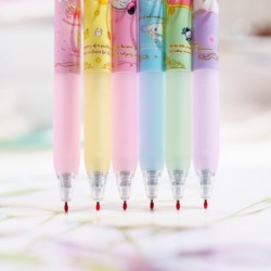 oneZHI 6 Stück Kawaii-Kugelschreiber, 0,5 mm, Anime-Gel-Tintenstift, schwarzes Kätzchen, Geschenke, Melodie, Cartoon, süßes Schulbedarfsset für Kinder, Teenager, Mädchen, Frauen