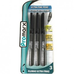 Promarx Ultra Fine Stifte (3er-Pack) – Schwarz