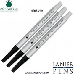 Lanier Kombipack – 3er-Pack – Monteverde® Rollerball S22 Paste Ink Refill, kompatibel mit den meisten Sheaffer® Style Rollerball-Stiften – Schwarz (feine Spitze 0,6 mm)