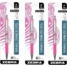 Zebra F-301 Druckkugelschreiber aus Edelstahl, 0,7 mm, rosa BCA-Schaft, schwarze Tinte (3)