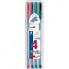 Staedtler 334 SB4 Tintenroller 0,3 mm, 4 Stück - Schwarz, Blau, Grün, Rot