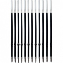 12er-Pack Gel-Tintenminen für Druckkugelschreiber, mittlere Spitze 0,7 mm, schwarze Tinte, passend für Druckkugelschreiber, Universalgröße, 115 mm/11,5 cm/4,5 Zoll (Schwarz, 115 mm)